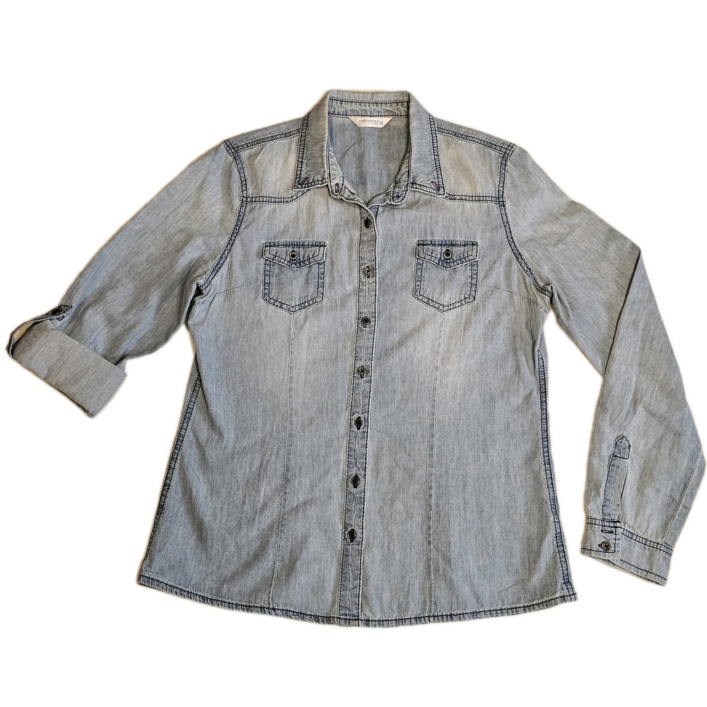 HIGHWAY JEANS DENIM WOMEN'S LONG SLEEVE to 3/4 SLEEVES SIZE MEDIUM